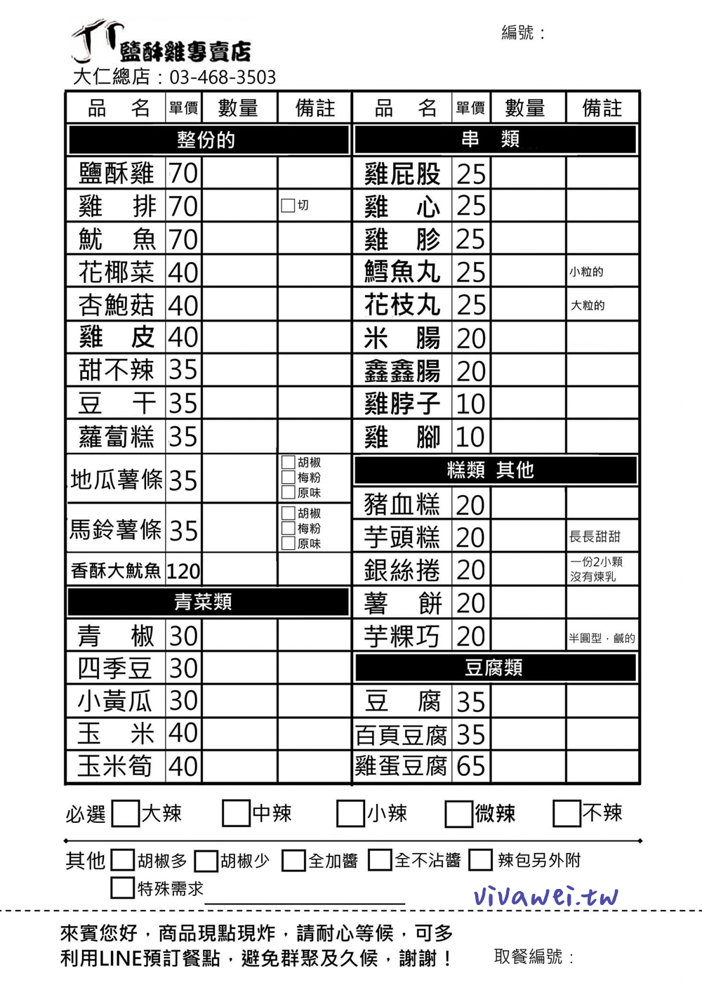 桃園平鎮美食｜『JP鹹酥雞專賣店』獅子林老字號炸物專賣~使用LINE訂餐免等待~