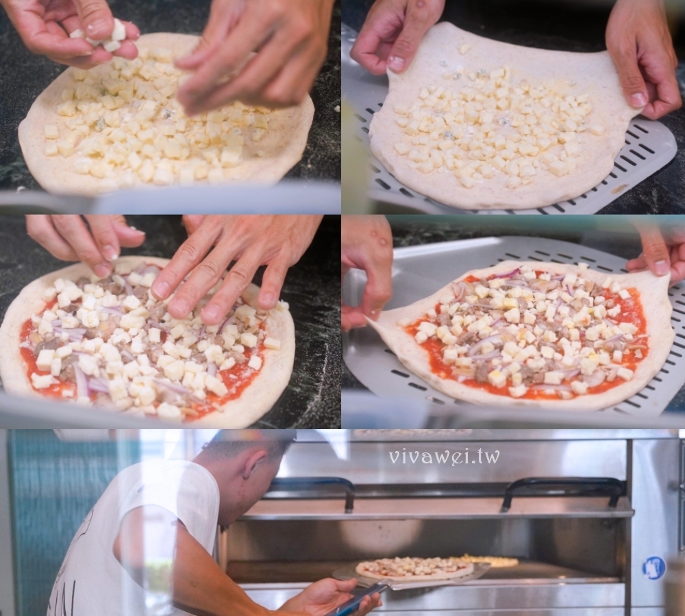 桃園中壢美食｜『品手感披薩 Pin Pizza Bar』內壢現烤披薩香氣逼人！招牌阿山哥鹹豬肉披薩&五種起司披薩！