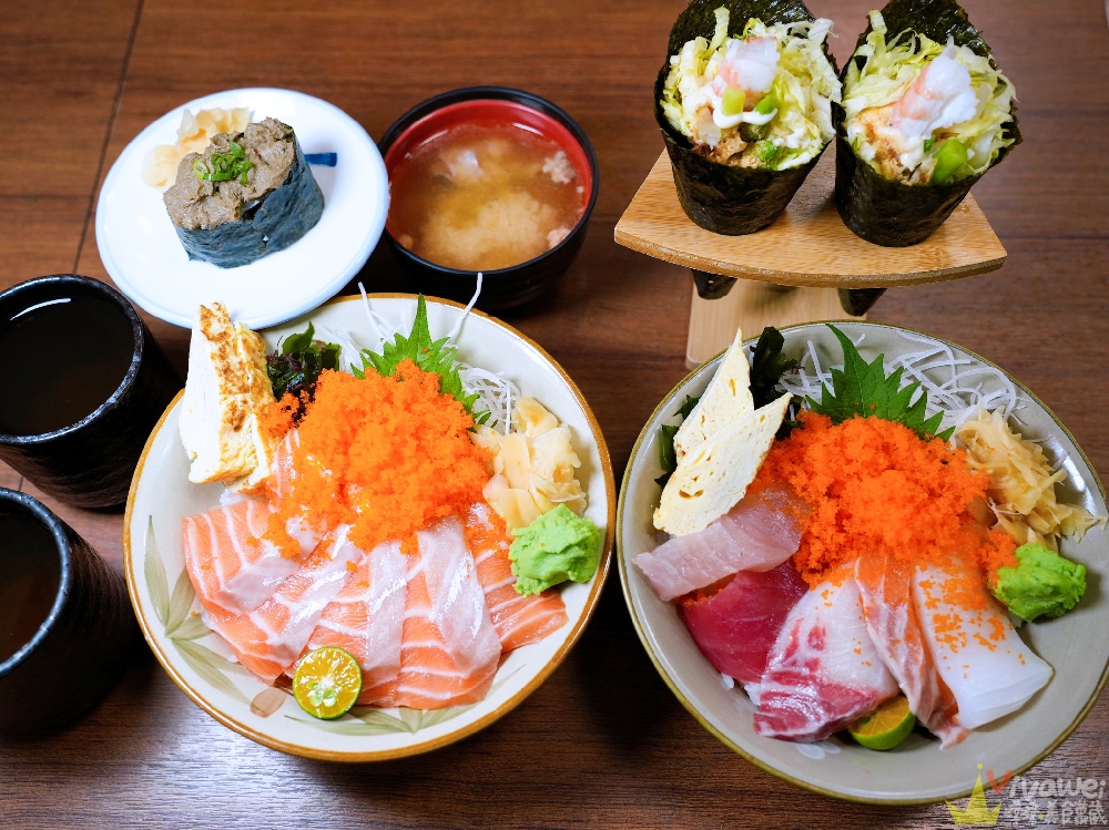 桃園平鎮美食｜『壹鮨丼』平價壽司及生魚片丼飯！內用享湯品及熱茶免費暢飲！