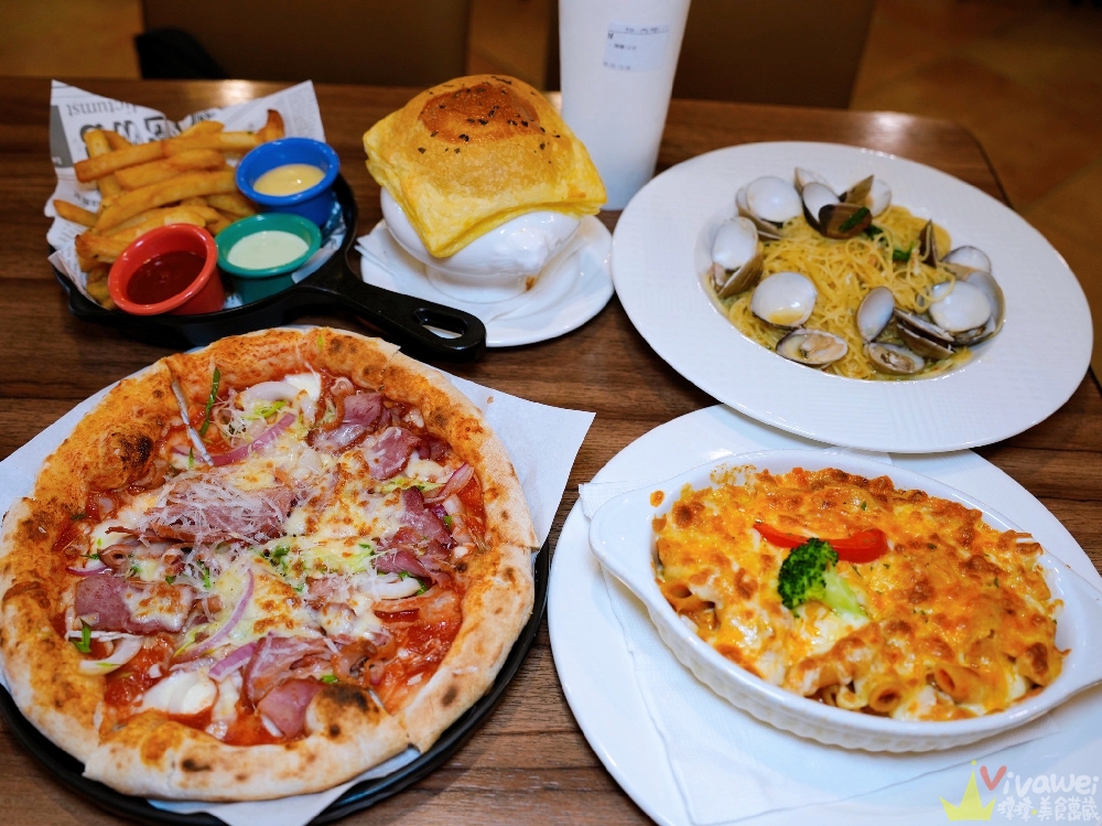 桃園中壢美食｜『Mint Pasta 中原店』高CP值的義大利麵&焗烤&手工窯烤披薩～還有貼心供應素食餐點！
