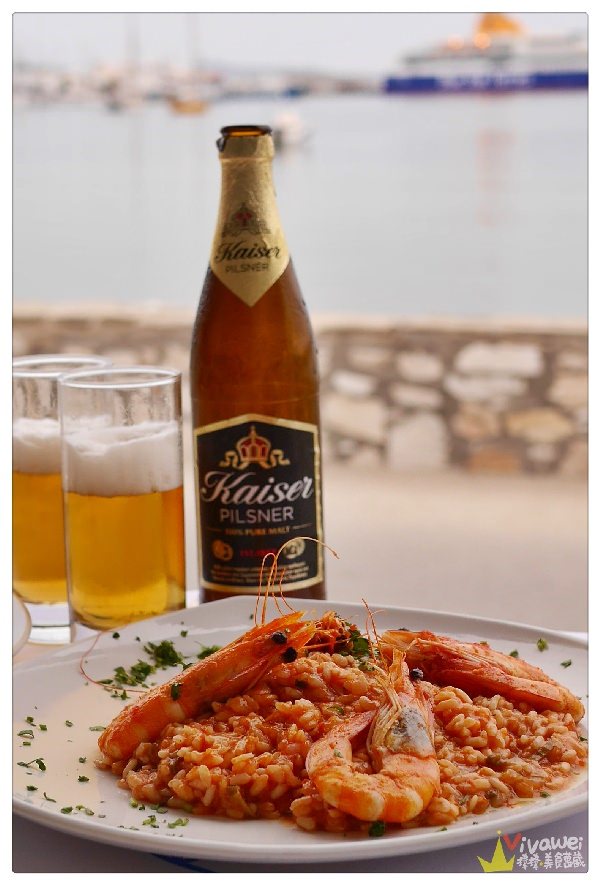 希臘帕羅斯島美食｜『Koralli Restaurant』PAROS海景餐廳~平價的炸魚海鮮和鮮蝦燉飯!