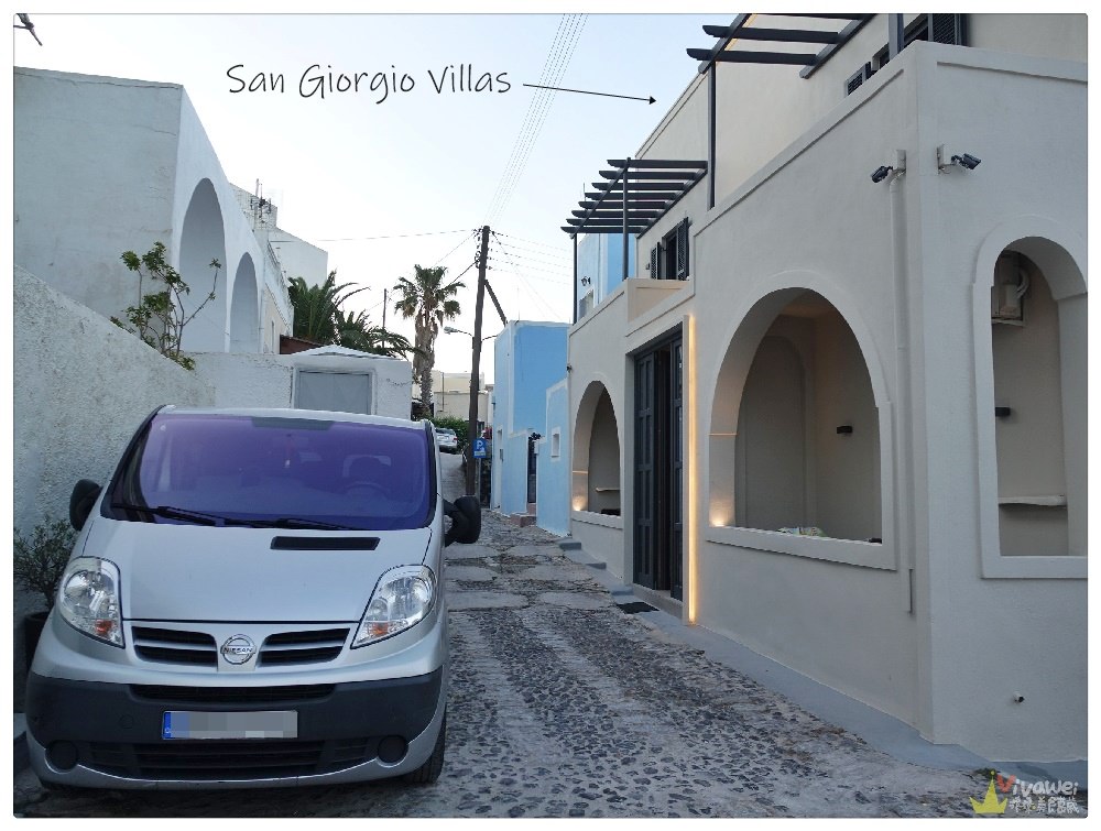 希臘聖托里尼住宿｜『San Giorgio Villas』地點優但房間小~含免費接送及隔夜寄放行李服務!