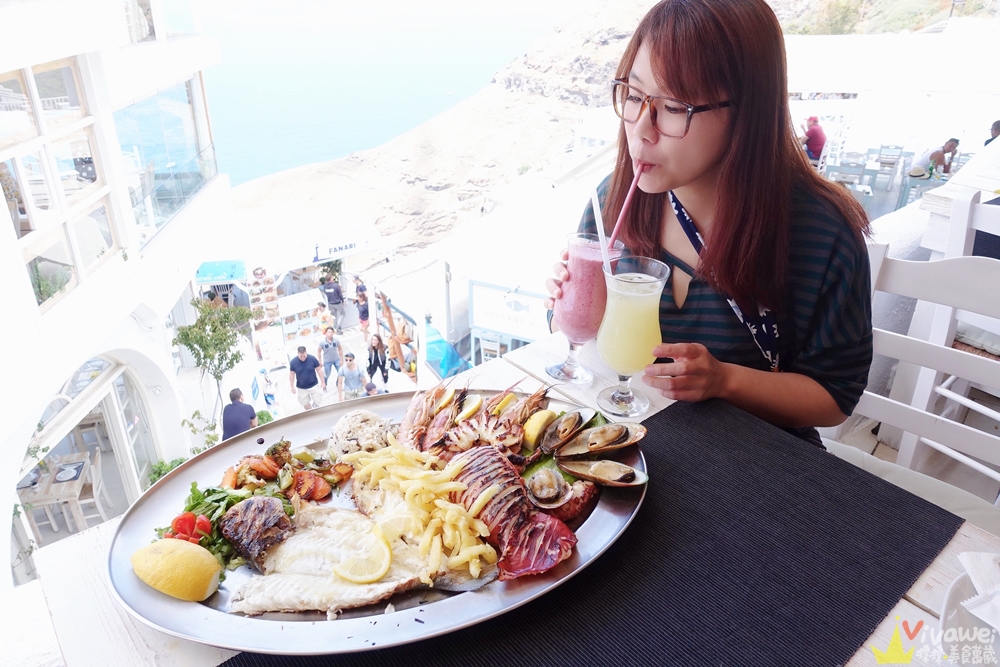 希臘聖托里尼美食｜『Argo Restaurant』費拉FIRA景觀餐廳品嚐新鮮海鮮盤!