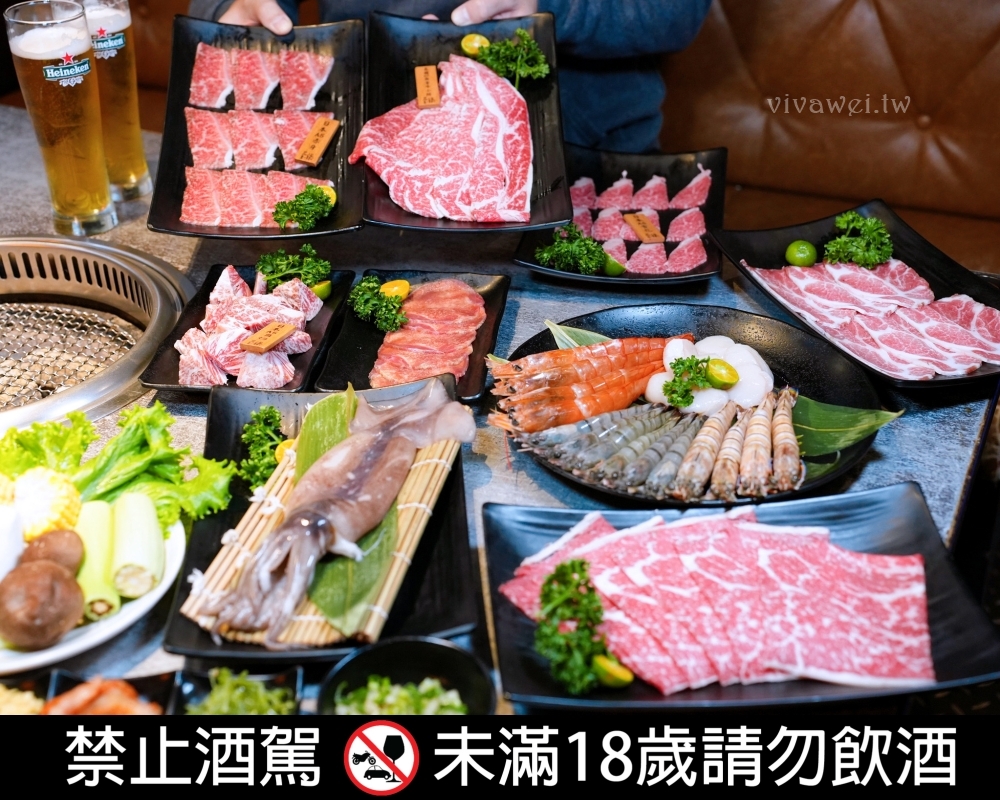 桃園中壢美食｜『三柒燒肉專門店』超豪華和牛燒烤吃到飽！還有生啤酒無限暢飲！