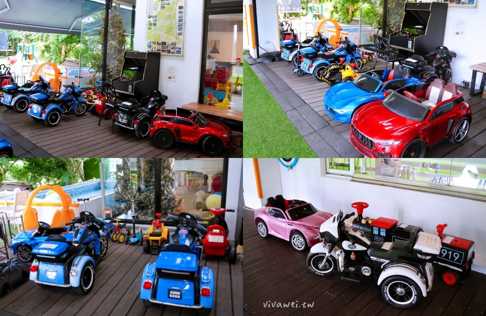 宜蘭冬山住宿｜『湖漾189風格旅店』梅花湖旁的親子民宿推薦～電動車+沙池+戲水池+室內遊戲區+手作早餐一次滿足～綠映親子房開箱！
