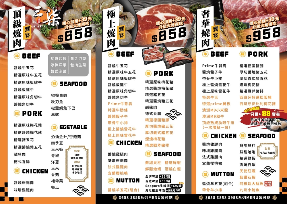 桃園市美食｜『三柒燒肉專門店-桃園中華店』桃園火車站新開幕燒肉吃到飽！日本A5和牛+波士頓龍蝦+松葉蟹腳+鱈場蟹腳無限供應～1988元頂級燒肉吃到飽推薦！
