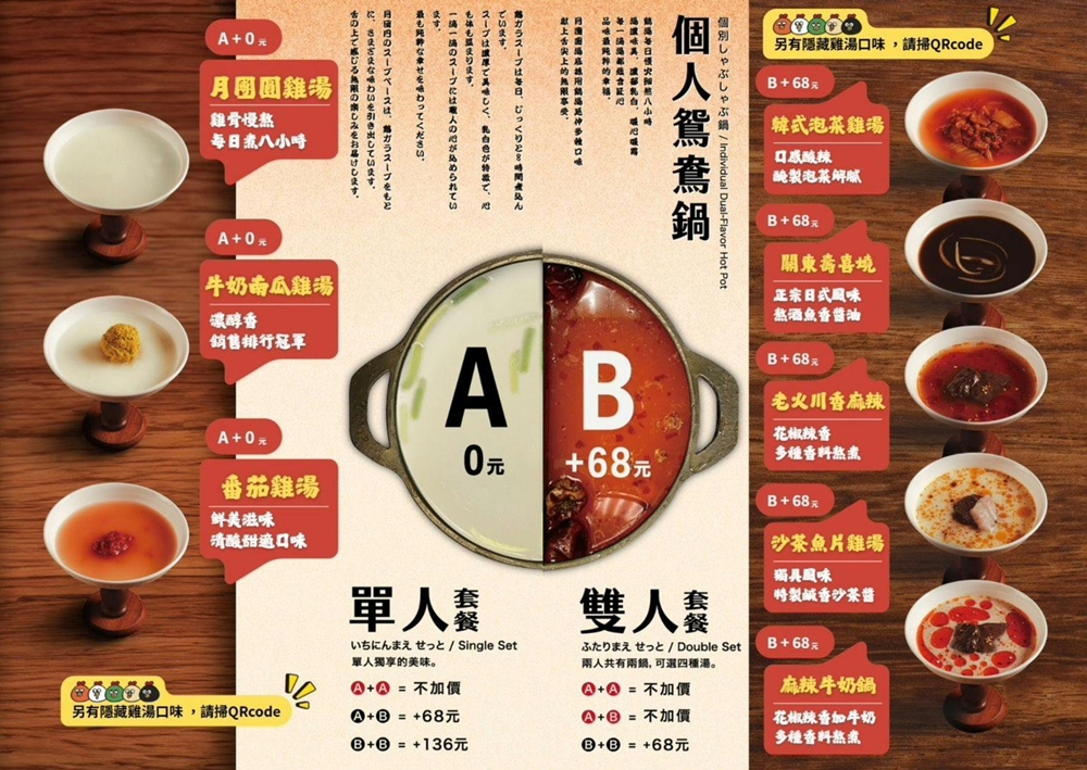 苗栗頭份美食｜『月團圓雞湯火鍋-苗栗頭份店』最低388元起蔬菜自助吧吃到飽～大推單人獨享鴛鴦鍋～超狂香菜皮蛋鍋新上市！